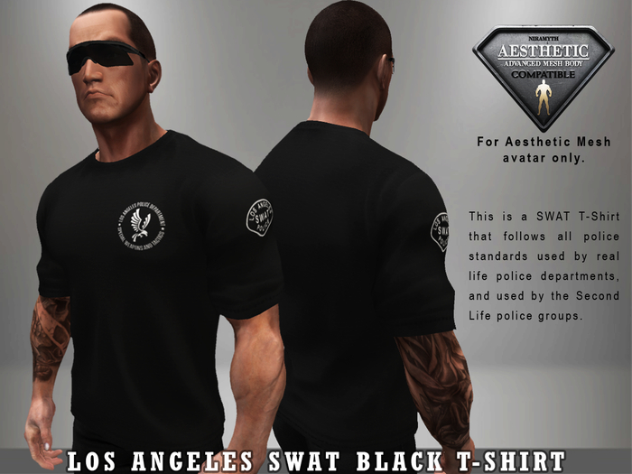 Second Life Marketplace - Los Angeles SWAT Black T-Shirt